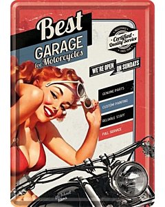 Postkaart metallist 10x14.5cm / Best Garage for Motorcycles