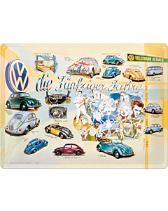 Metallplaat 30x40cm / VW die Fünfziger Jahre