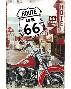 Metallplaat 20x30cm / Route 66 Lone Rider / KO
