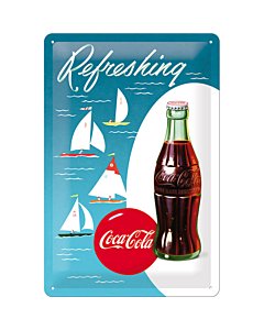 Metallplaat 20x30cm / Coca-Cola Refreshing Purjekas / KO