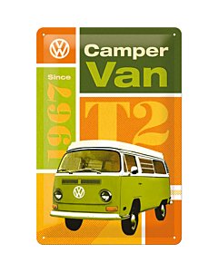 Metallplaat 20x30cm / VW T2 Camper Van / KO