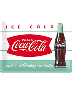 Metallplaat 30x40cm / Coca-Cola Ice cold
