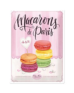 Metallplaat 30x40cm / Macarons de Paris