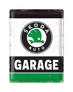 Metallplaat 30x40cm / Skoda - Garage Green