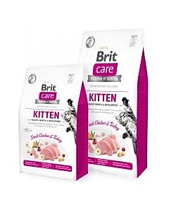 Brit Care Kitten teraviljavaba täistoit kassipoegadele kana- ja kalkunilihaga / 2kg