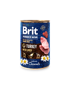Brit Premium by Nature konserv Turkey with Liver koertele / 800g
