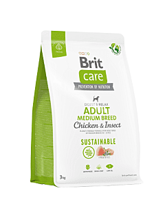 Brit Care Sustainable Adult Medium Breed Chicken&Insect koeratoit 3kg