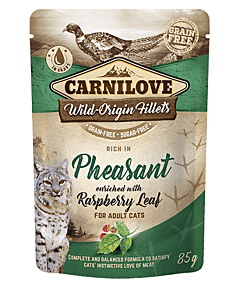 Carni Love Cat Pouch Pheasant with Raspberry Leaves einekotike kassidele / faasanifilee 85g