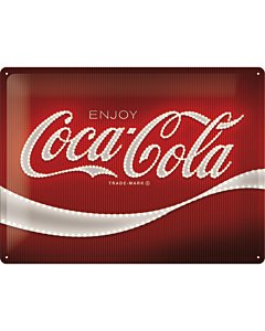 Metallplaat 30x40cm / Coca-Cola - Logo Red Lights