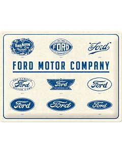 Metallplaat 30x40cm / Ford - Logo Evolution