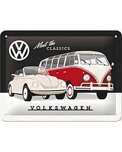 Metallplaat 15x20cm / VW - Meet the Classic