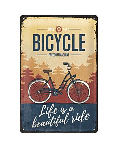 Metallplaat 20x30cm / Bicycle Life is a beautiful ride / KO