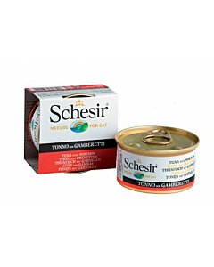 Schesir Cat kassikonserv tuunikala ja krevettidega / 85g 