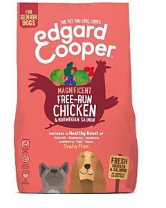 Edgard Cooper Free-Run koeratoit senior, kana ja lõhe / 2,5kg