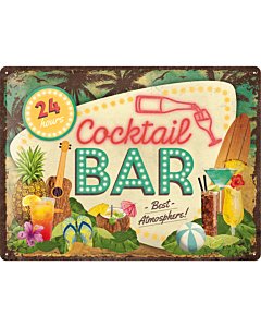 Metallplaat 30x40cm / Cocktail Bar