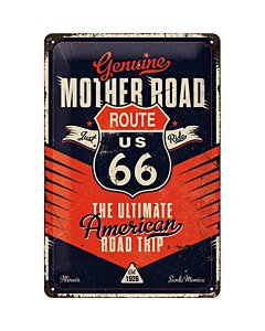 Metallplaat 20x30cm / Route 66 The Ultimate Road Trip / KO