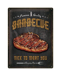 Metallplaat 30x40cm / Barbecue Nice To Meat You