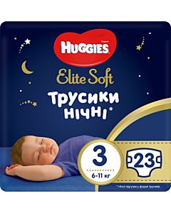 Huggies püksmähkmed Elite Soft Overnight 3, 6-11kg / 23tk / LM