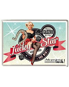Postkaart metallist 10x14cm / Lucky Star
