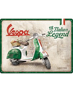 Metallplaat 30x40cm / Vespa - Italian Legend