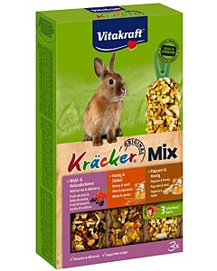 Vitakraft Kräcker Trio-Mix maiuspulgad küülikutele wald & honig & popcorn / 3tk 