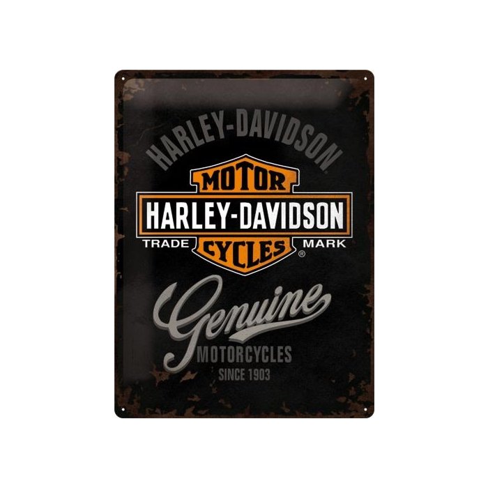 Metallplaat 30x40cm / Harley-Davidson Genuine logo