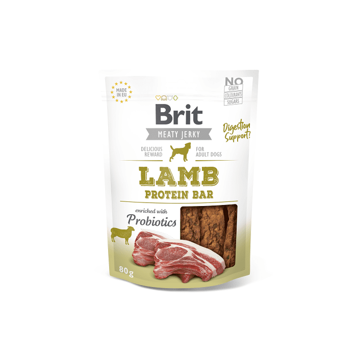 Brit Jerky Lamb Protein Bar Snack närimismaius koertele 80g