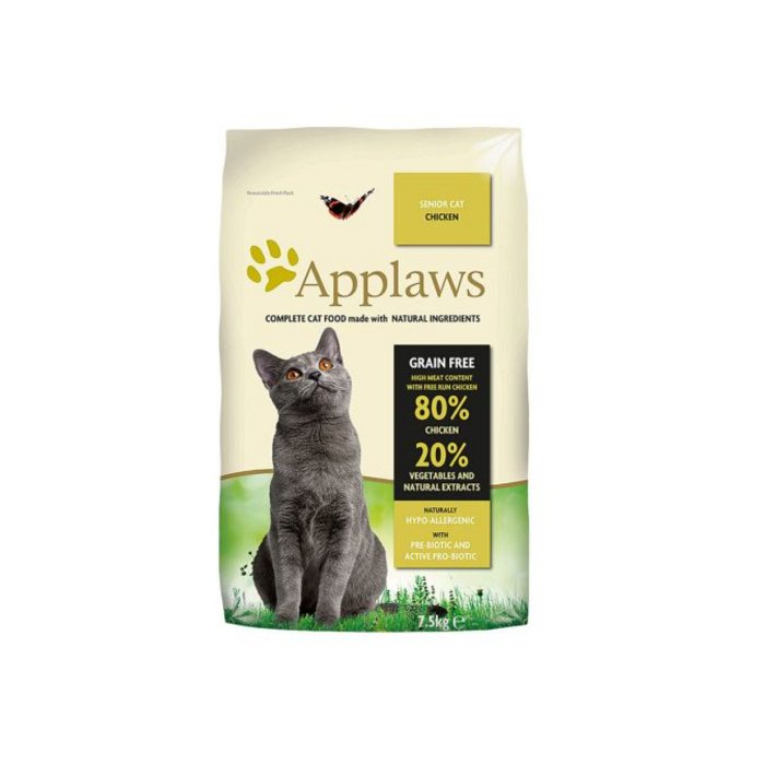 Applaws Senior kuivtoit kassidele, kanalihaga, 7,5 kg