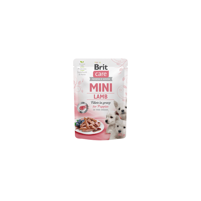 Brit Care Mini pouch Puppy Lamb fillets in gravy einekotike minitõugu kutsikatele 85g