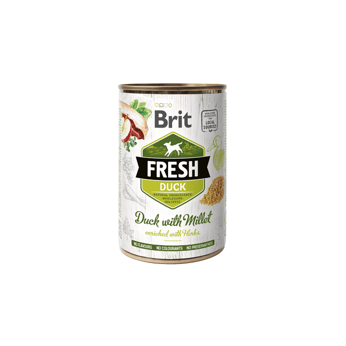 Brit Fresh Duck with Millet /pardiliha ja hirsiga koertele 400g