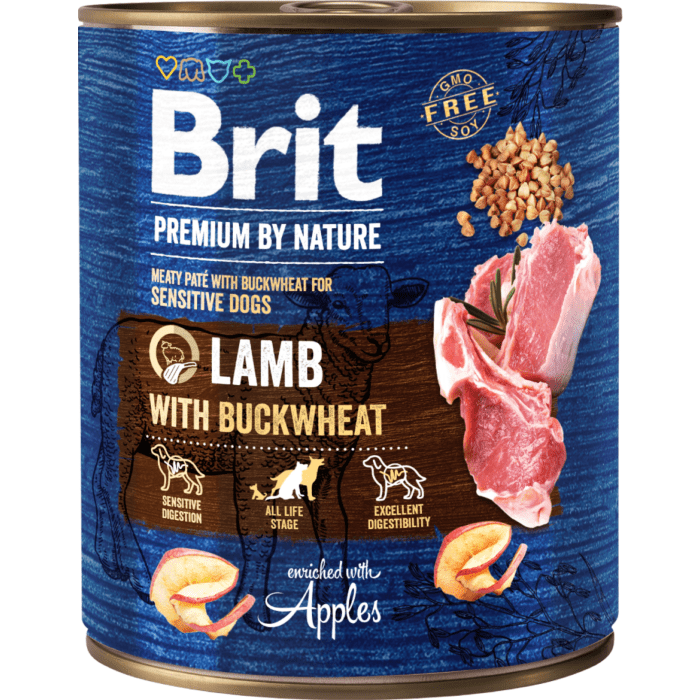 Brit Premium by Nature konserv Lamb with Buckwheat koertele / 400g