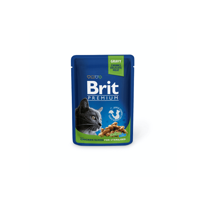 Brit Premium Chicken Slices einekotike steriliseeritud kassidele kanaga 100g