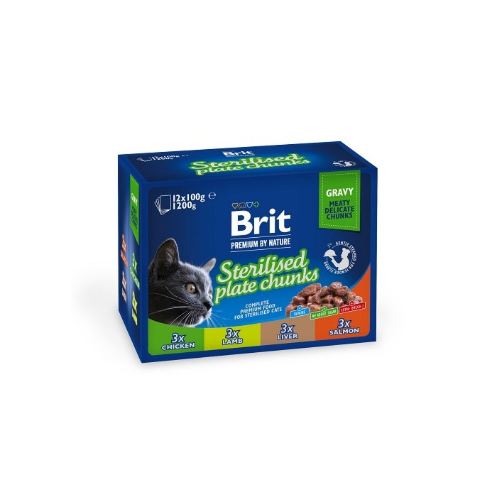 Brit Premium Sterilised Family multipakk märgtoit kassidele 12x100g