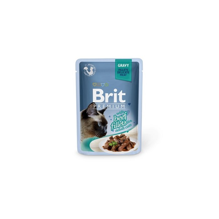 Brit Premium Delicate Beef Gravy veise fileetükkidega einekotike täiskasvanud kassidele 85g