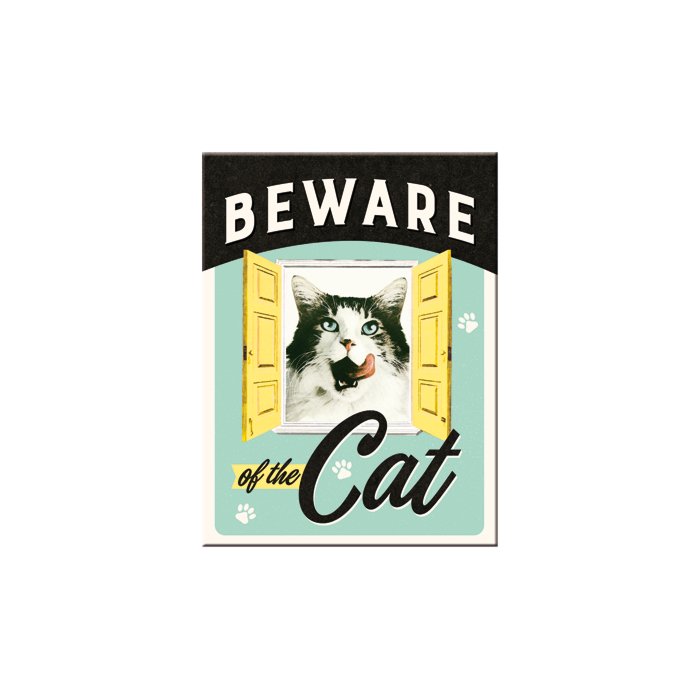 Magnet 6x8cm / Beware of the Cat / LM