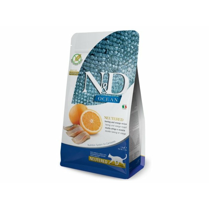 Farmina N&D ocean täissööt heeringa ja apelsiniga  1,5kg