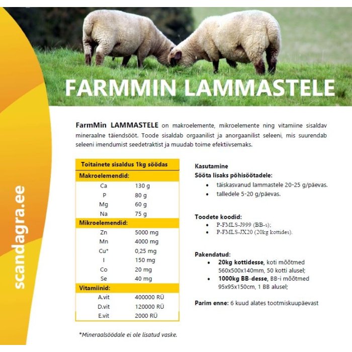 FarmMin lammastele / 20kg