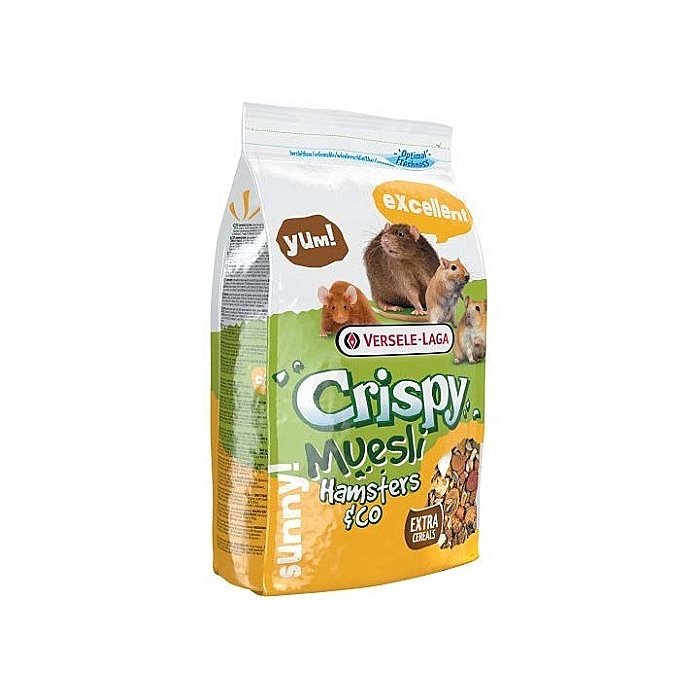 Täissööt Crispy Muesli - Hamsters & Co Tasty, hamstritele, liivahiirtele, rottidele ja hiirtele 1kg