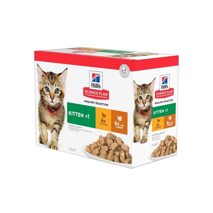 Hill´s SP Feline Kitten Mix Chicken & Turkey kassikonserv / 12 x 85g *