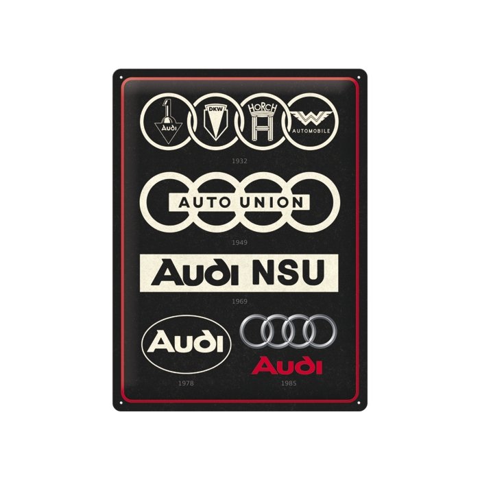 Metallplaat 30x40cm / Audi - Logo Evolution
