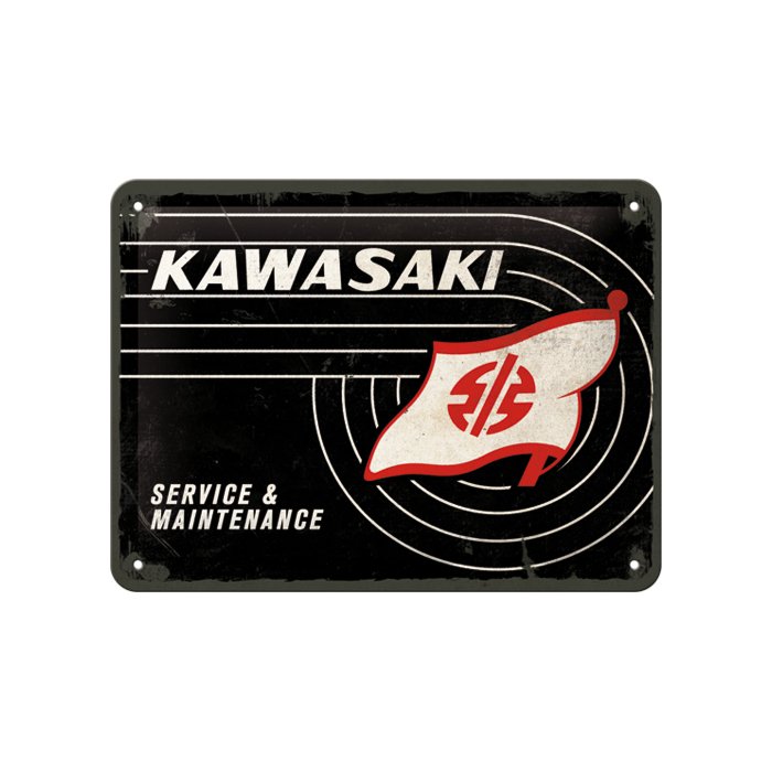 Metallplaat 15x20cm / Kawasaki Service & Maintenance