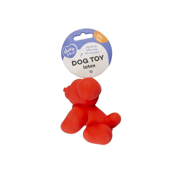 Koera mänguasi latex balloon Pug 9,5x6x8,5cm red