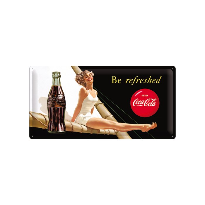 Metallplaat 25x50cm / Coca-Cola Be Refreshed