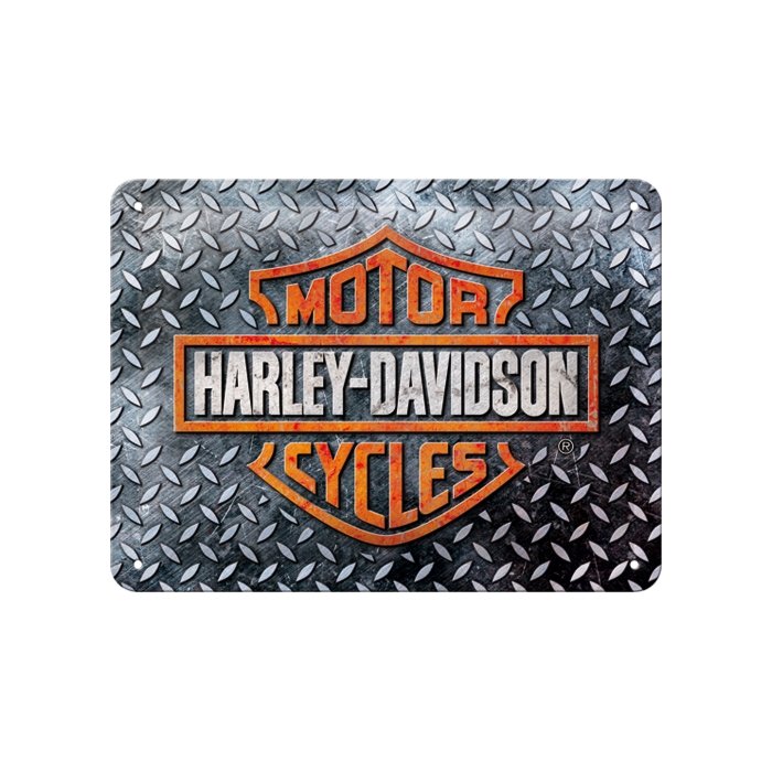 Metallplaat 15x20cm / Harley-Davidson - Diamond Plate
