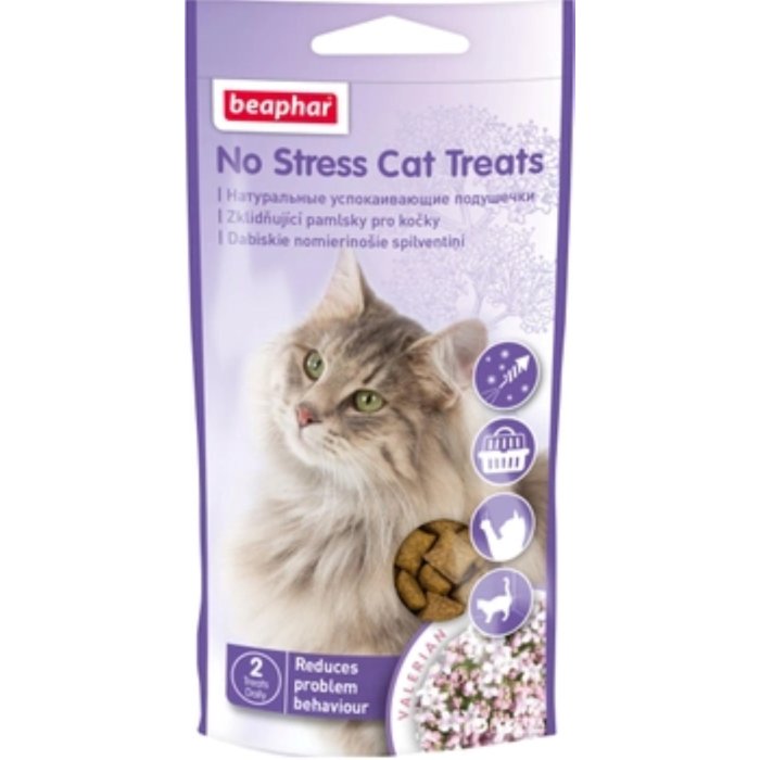 Beaphar No Stress Cat Treats / rahustava toimega krõmpsuvad maiused kassidele, 35 gr