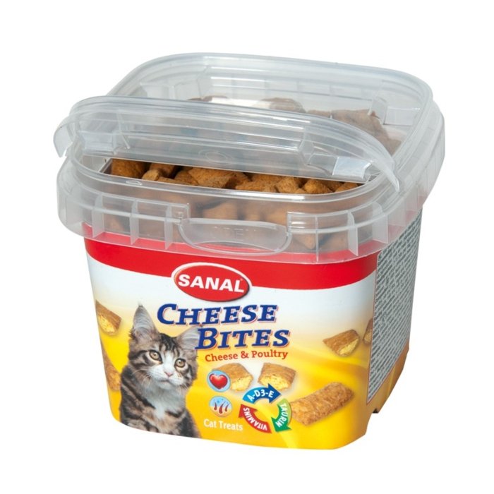 Krõbedad padjakesed kassidele juustuga Sanal Cheese Bites / 75g