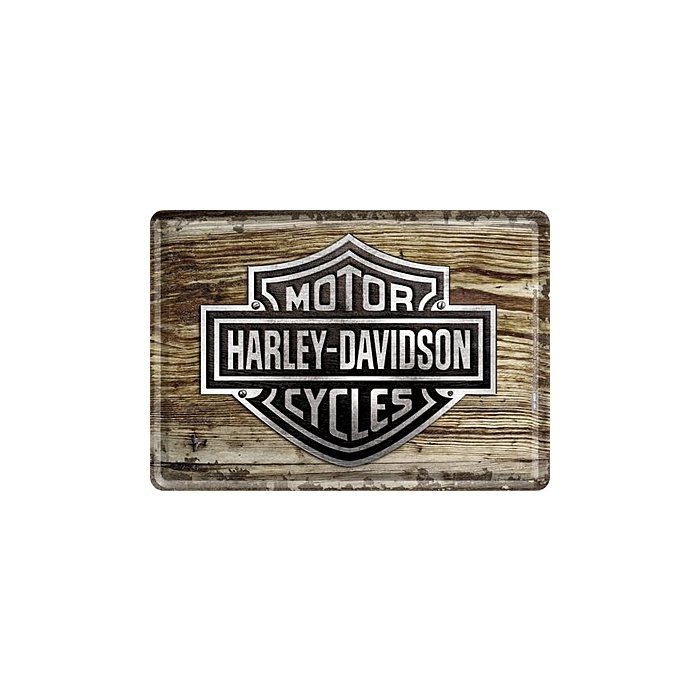 Postkaart metallist 10x14cm / Harley-Davidson puittaust
