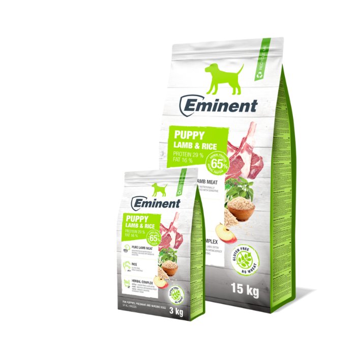 Eminent Puppy Lamb & Rice 29/16 gluteenivaba koeratoit igat tõugu kutsikatele, tiinetele ja imetavatele koertele/ 15kg
