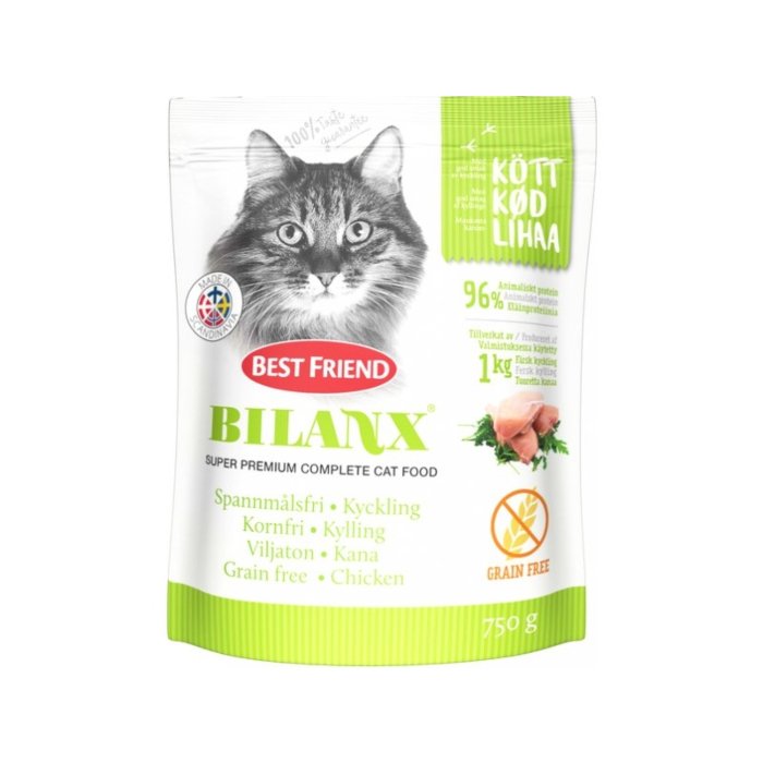 Best Friend kassi täissööt Bilanx teraviljavaba, kana / 750g