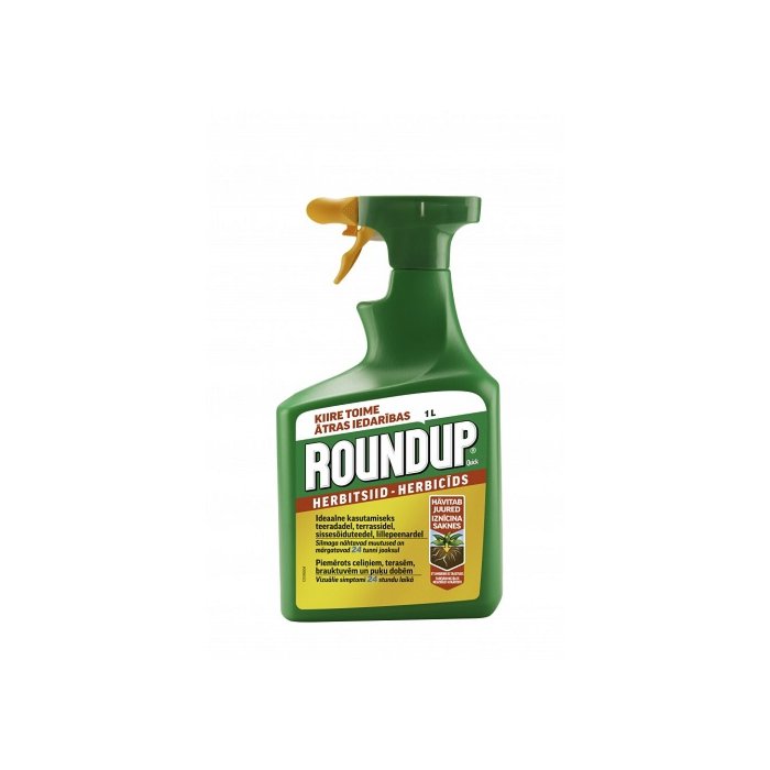Roundup Quick 1L, asutusvalmis lahus, pihustiga pudelis